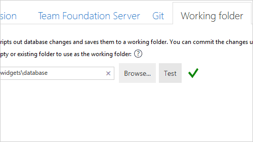 Working folder allows use of any file based version control system