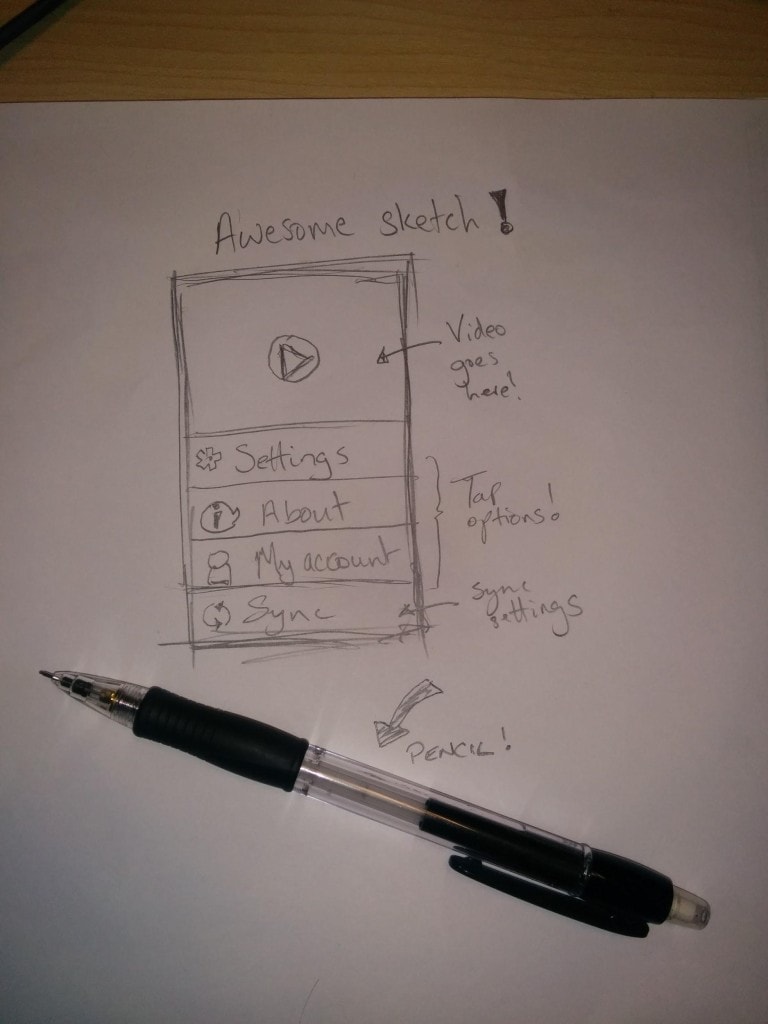 generic mobile UI sketch