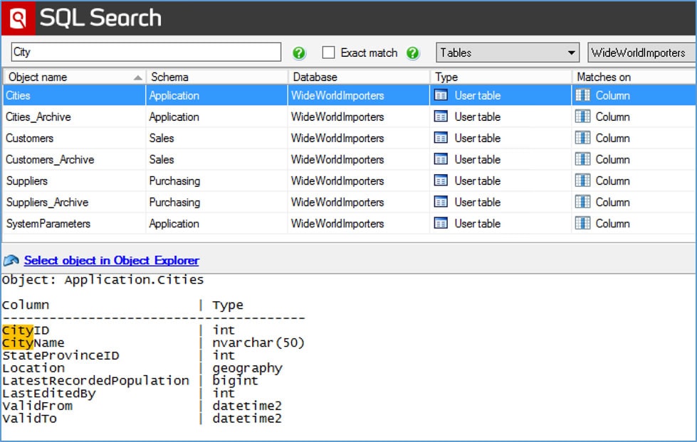 Free Software - SQL Search