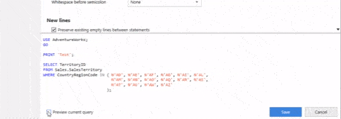 SQL Prompt formatting 8