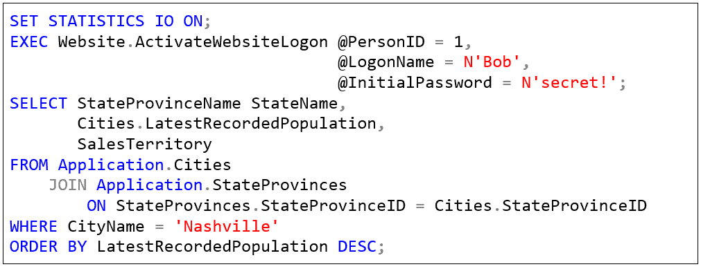 SQL Prompt formatting styles