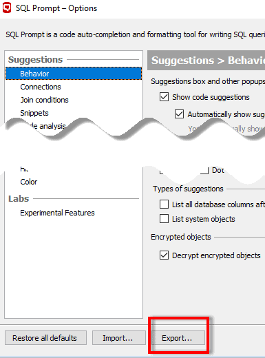 SQL Prompt formatting styles 8