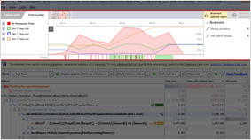 The .NET performance profiler showing the interactive timeline