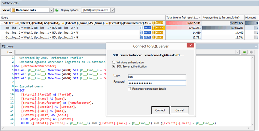 Connecting to SQL Server from ANTS Performance Profiler Connecting to SQL Server from ANTS Performance Profiler