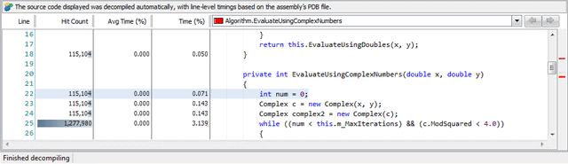The most expensive line, where .NET code performance improvements will have the greatest effect