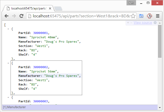 Making requests from the web browser to the API Making requests from the web browser to the API