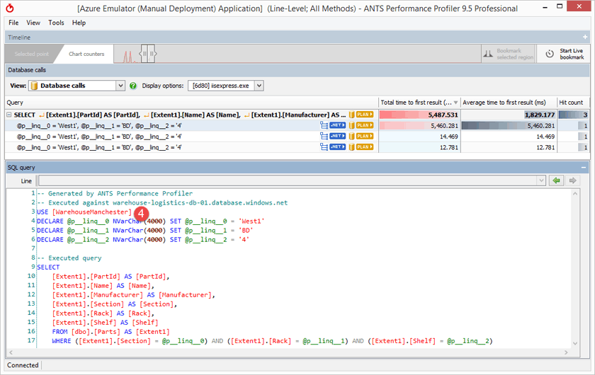 The slow query in ANTS Performance Profiler The slow query in ANTS Performance Profiler