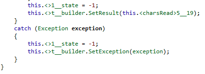 The outer Try in the MoveNext method.