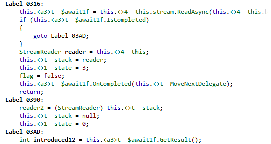 Calling out to some asynchronous method.