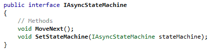 The IAsyncStateMachine interface.