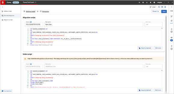 Redgate Flyway Desktop GUI