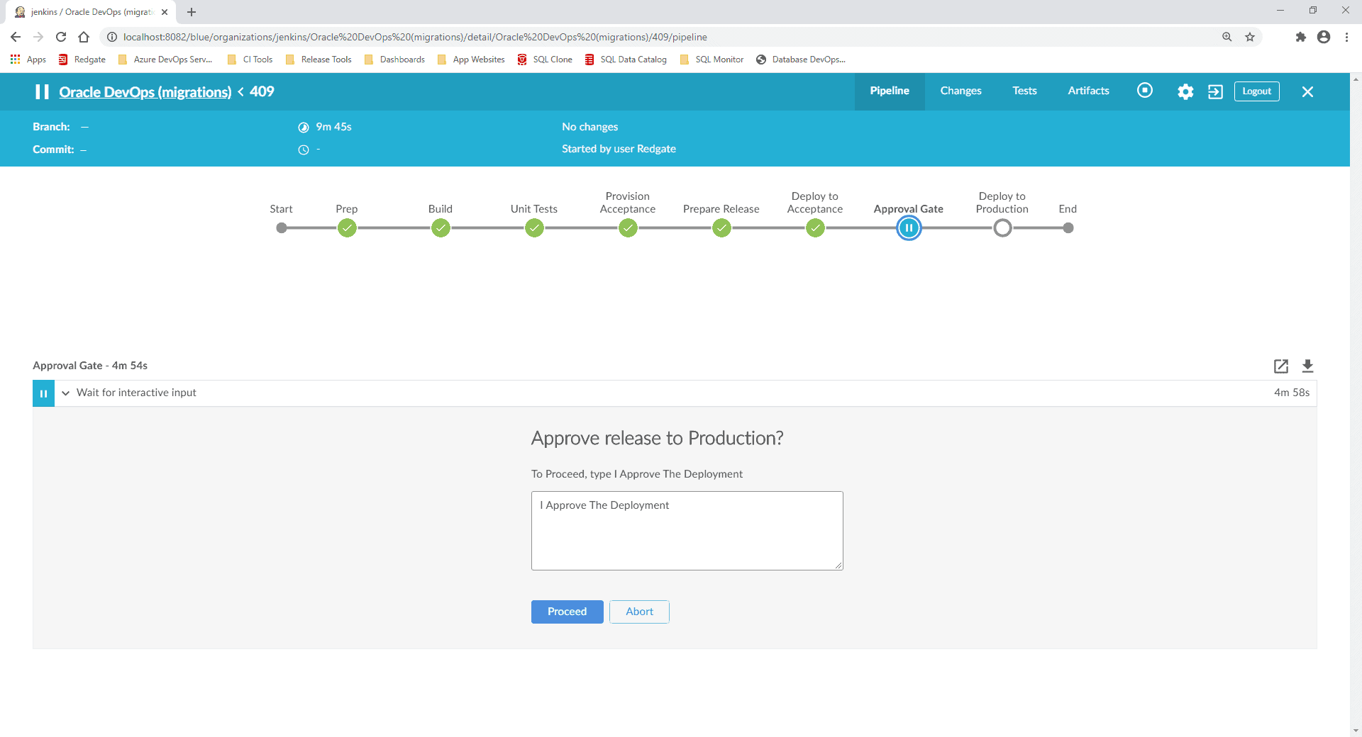 Approving a deployment to production in Jenkins