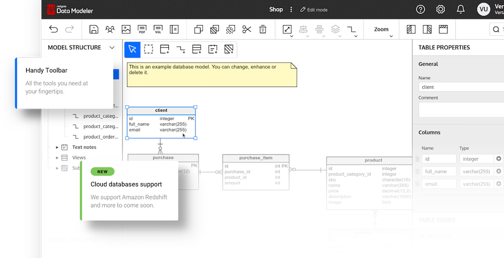 Redgate Data Modeler | Collaborative cloud-based database modeling tool ...