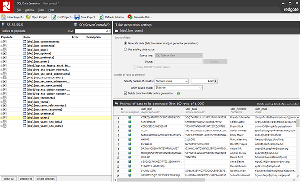 Generate realistic test data fast