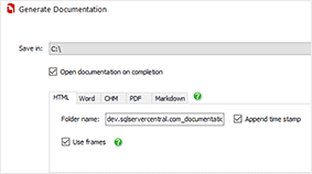 Create documents in HTML, PDF, Microsoft Word, or Markdown files