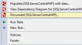 Document databases from within SSMS, by right-clicking in the Object Explorer