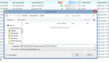 Analyze and export fragmentation results