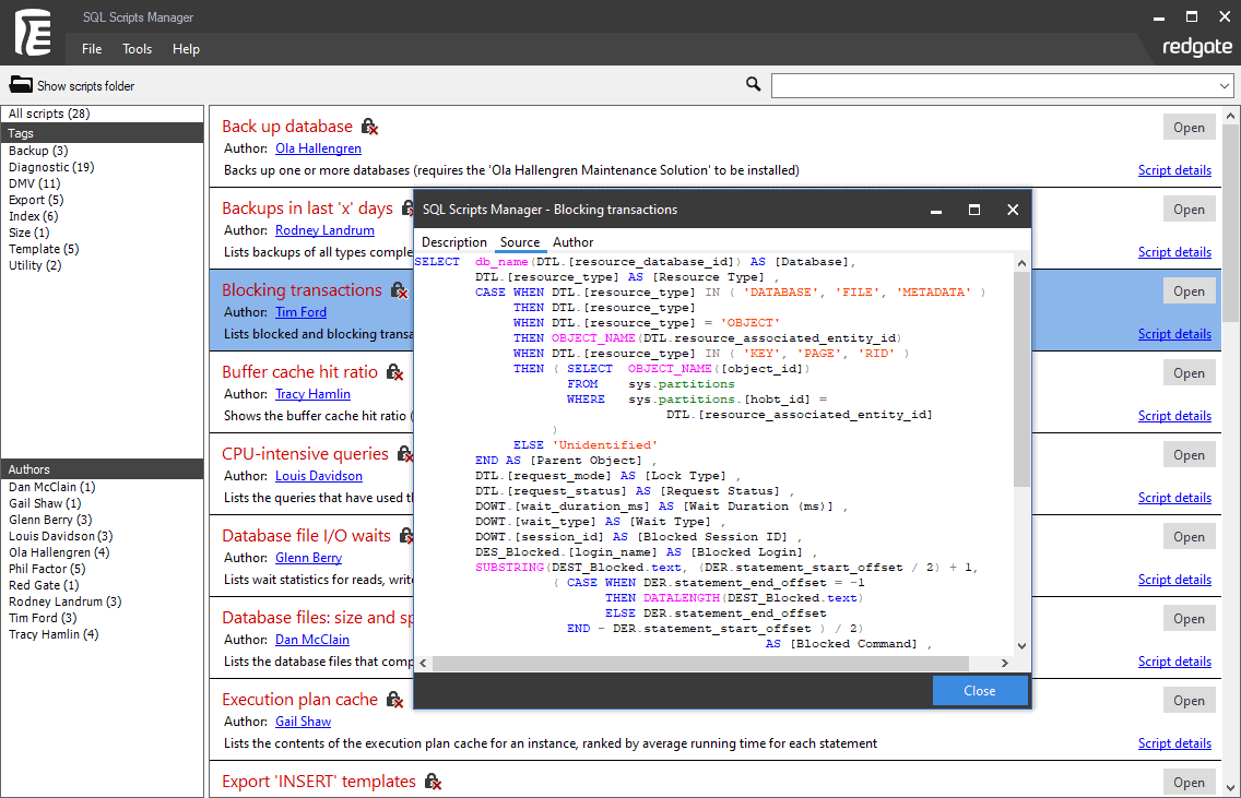 T-SQL code for the Backups in last x days script