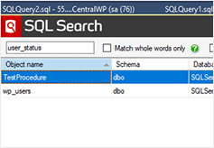 Searching stored procedures for a column name in SQL Search in SSMS