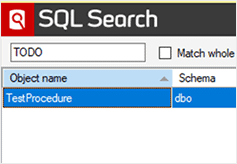 Searching for stored procedures containing TODO with SQL Search in SSMS