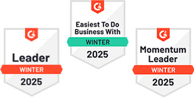 G2 Winter 2025 Awards (Leader, Easiest to do Business with, and Momentum Leader)