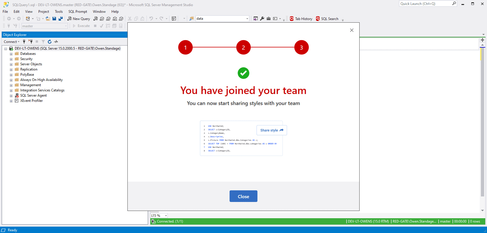 Share formatting styles and snippets across teams using the Redgate Platform to ensure code remains high quality and consistent across your organization.