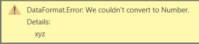 error message