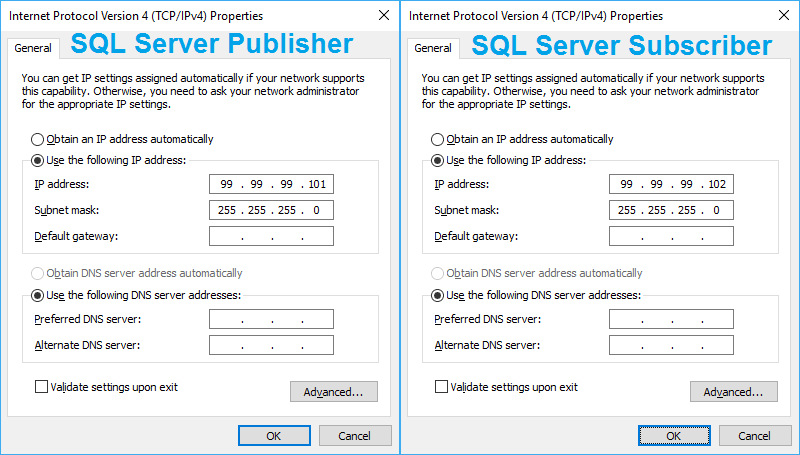 Set static IP addresses for your virtual SQL Servers.