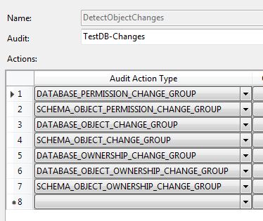 Database Change Audit Specification