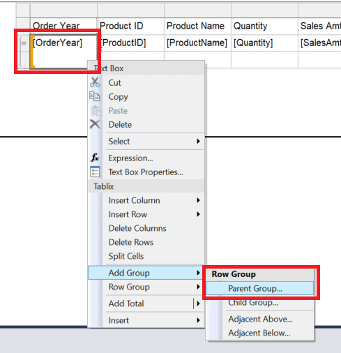 sql server reporting services grouping data