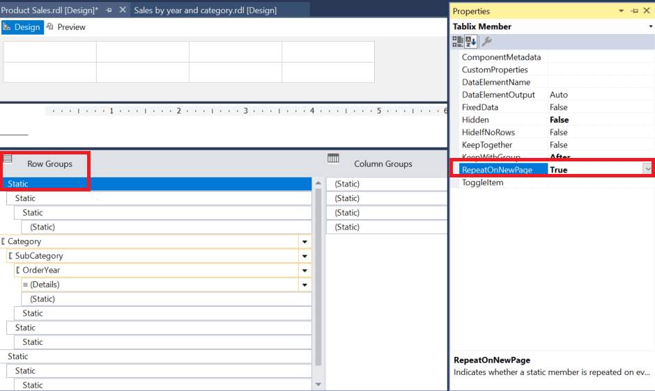 sql server reporting services grouping data