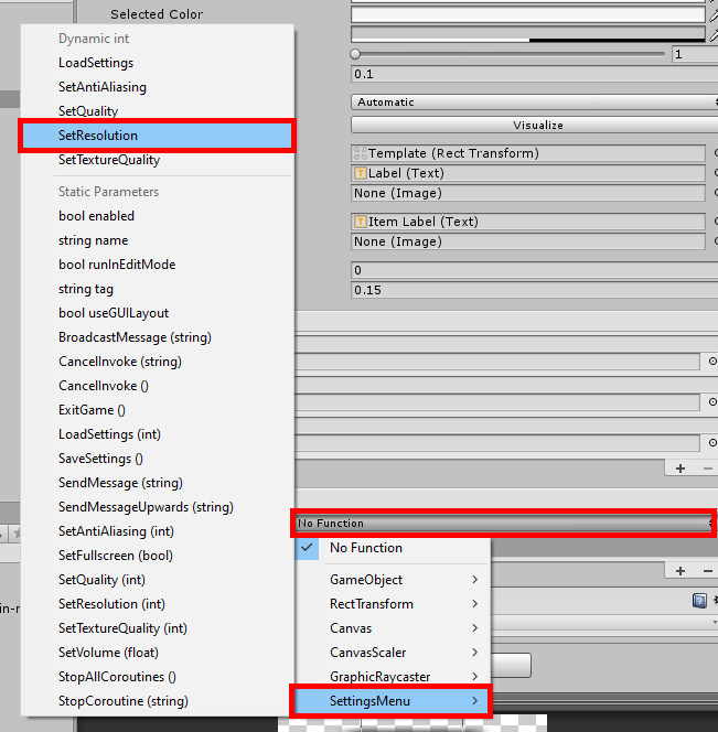 SETTINGS MENU in Unity 