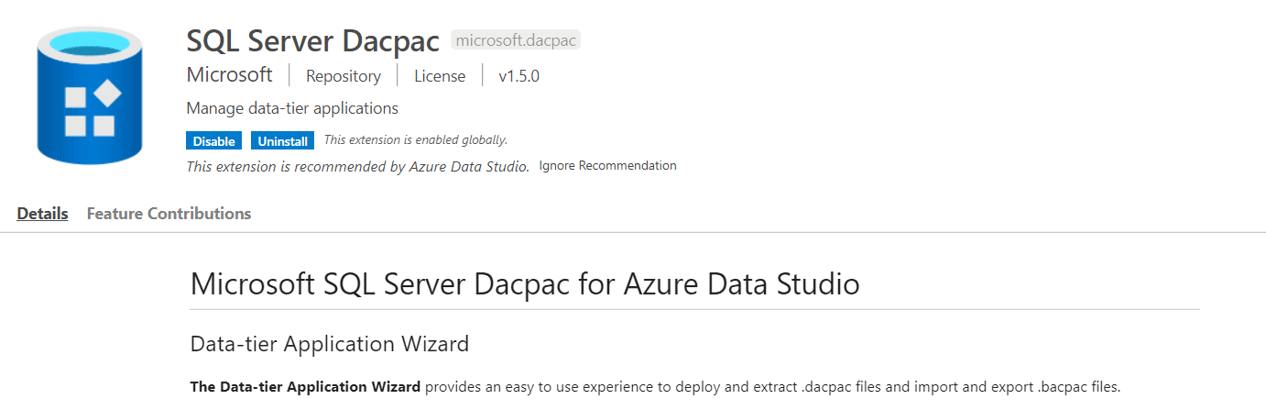dacpac extension