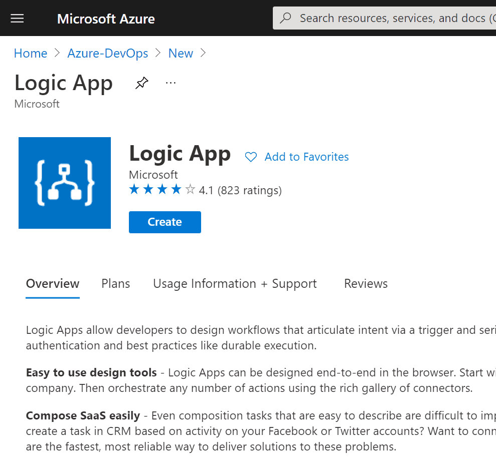 Select Microsoft Logic App