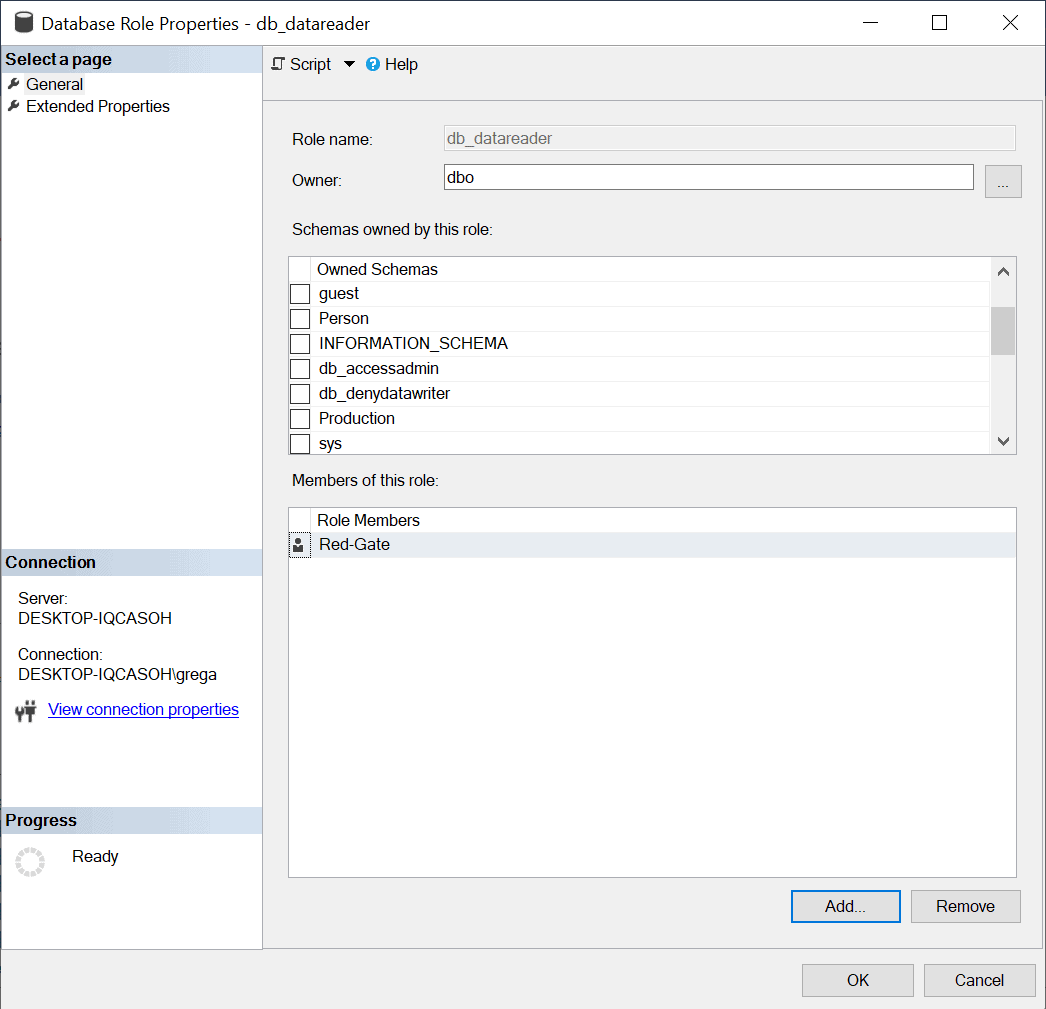 sql server role assignments