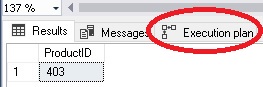 Execution Plan tab