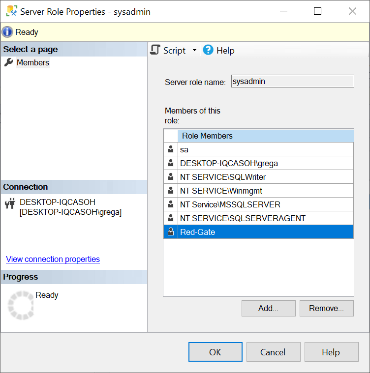 sql server role assignments