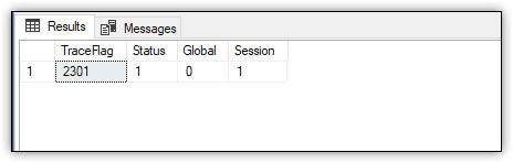 Image showing results of tracestatus  