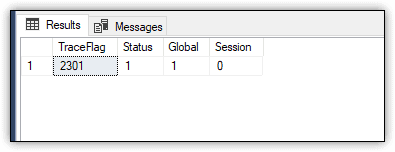 image showing result of tracestatus command