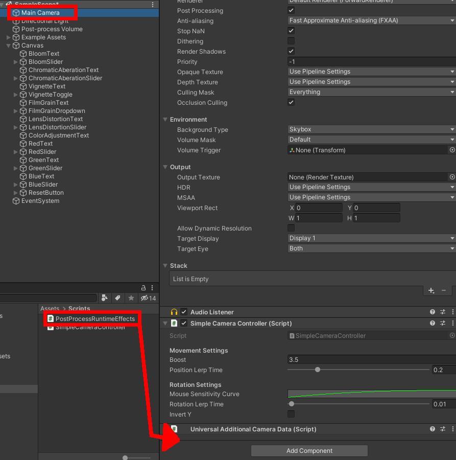 Attaching a script component