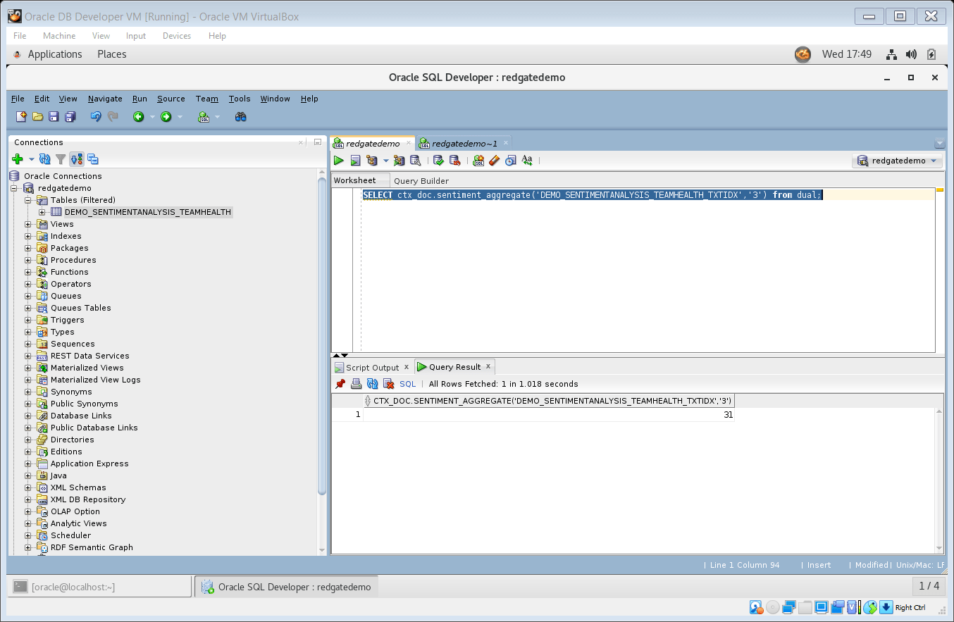 Run package to see sentiment analysis on row 3