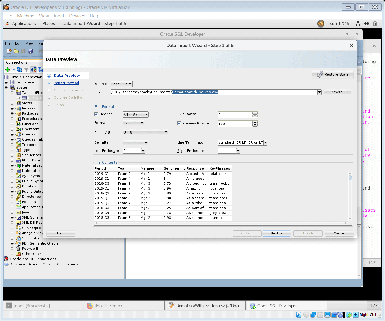 Image showing data import