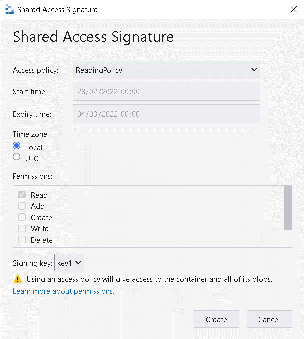 Azure Storage Policies Control SAS from the server side Simple Talk