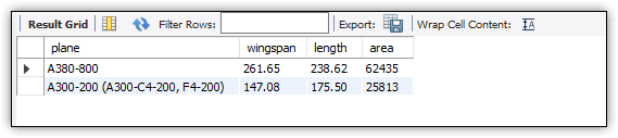 The results of the view using the new column names defined by the new definition.