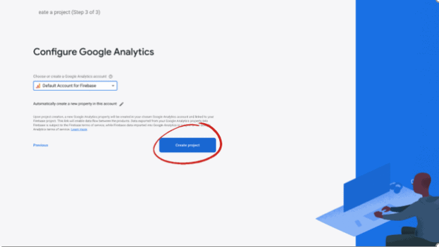 An image showing Configure Google Analytics Create Project