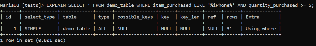 D:\Misc\Redgate\Blogs\May 2024\MySQL Index Deep Dive - Composite Indexes\Images\Wildcard - No Index Used.png