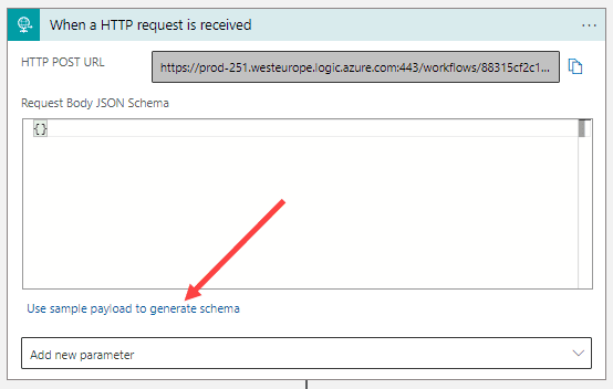 empty request body for the http trigger