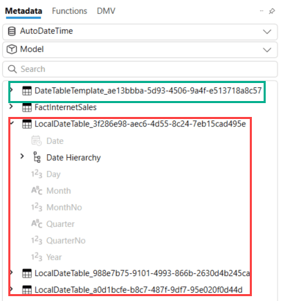 hidden localdatetables in dax studio