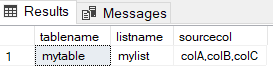 result set of parsed json