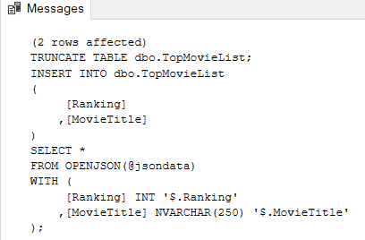 the entire SQL statement created with dynamic SQL